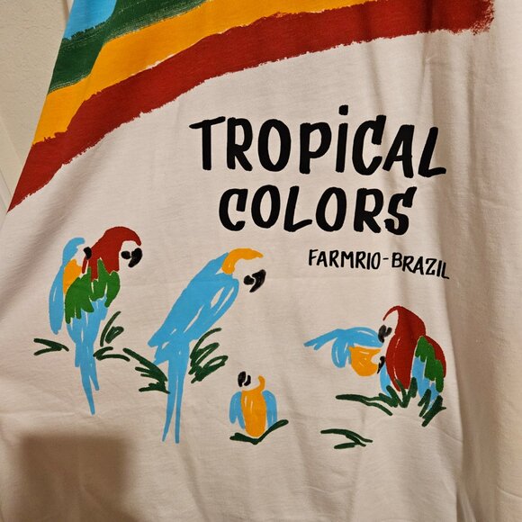 NWT Farm Rio white tropical colors organic cotton oversized t-shirt - Picture 7 of 8